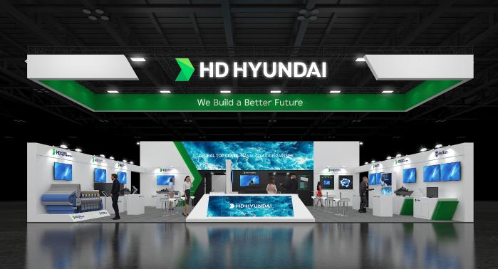 ‘국제 조선 및 해양 산업전(코마린 2025)’에 참여하고 있는 HD현대 부스 모습. HD현대 제공