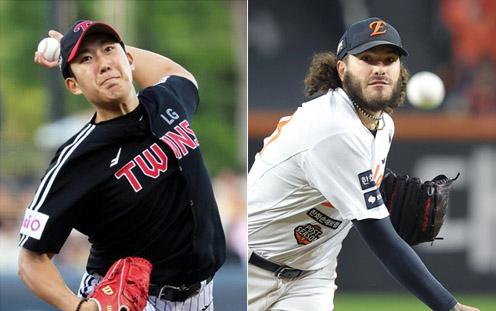 LG 손주영(왼쪽), 한화 폰세