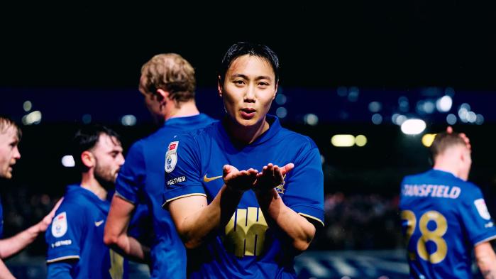 버밍엄의 백승호가 2일(한국시간) 영국 버밍엄의 세인트앤드루스 스타디움에서 열린 왓퍼드와 2025-2026 잉글랜드 프로축구 챔피언십(2부) 18라운드 홈 경기에서 전반 31분 선제골을 넣은 뒤 세리머니를 하고 있다. 버밍엄 제공