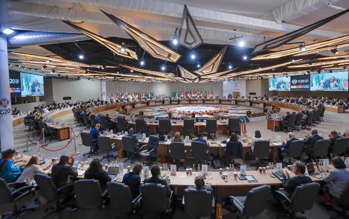 남아프리카공화국 요하네스버그 나스렉 엑스포센터에서 11월 22일(현지시간) 주요 20개국(G20) 정상회의가 진행되고 있다.