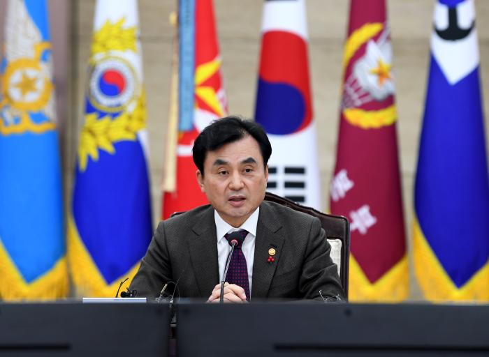 안규백 국방부 장관이 3일 열린 전군주요지휘관회의에서 모두발언을 하고 있다. 조용학 기자