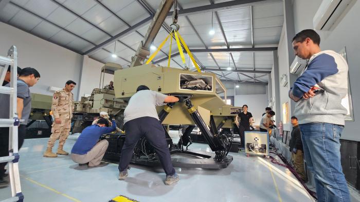 이집트 육군에 납품되고 있는 K9 조종시뮬레이터. 지난달 국방기술품질원의 DQ마크 인증을 획득했다.