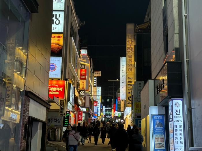강남역 맛집 골목을 거닐고 있는 시민들. 필자 제공