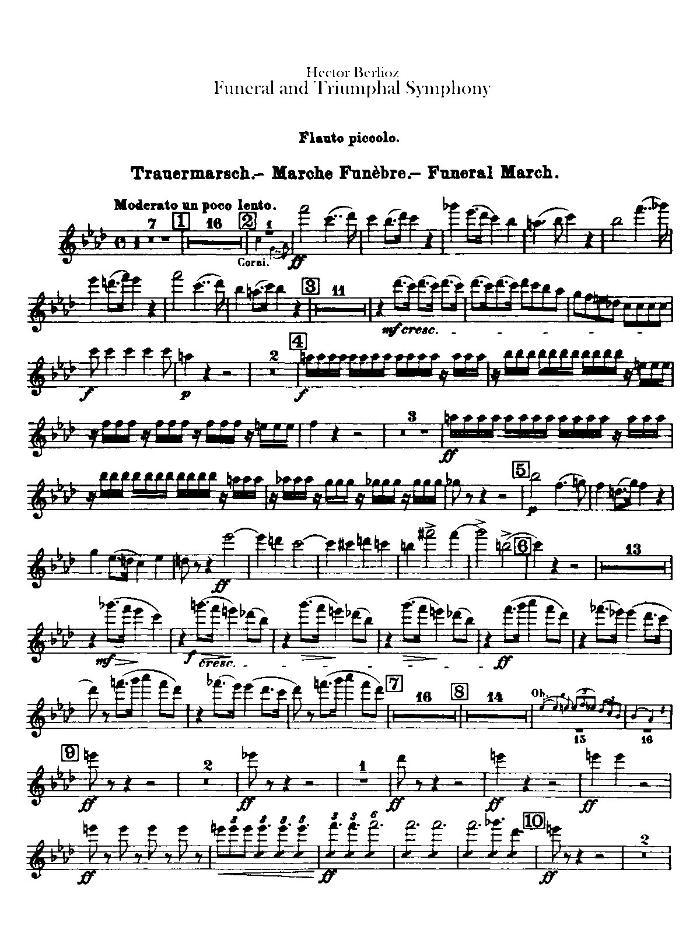 ‘장송과 승리의 대교향곡’ 악보 일부. 필자 제공