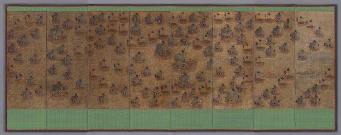 ‘수군조련도병’, 조선 후기, 종이에 채색, 152.5×464.4㎝. 출처=국립중앙박물관