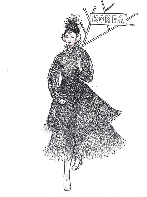 2018년 평창동계올림픽 피켓요원 의상 스케치. 사진=서울공예박물관