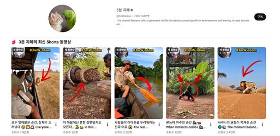 대표적인 AI 슬롭 채널. 필자 제공