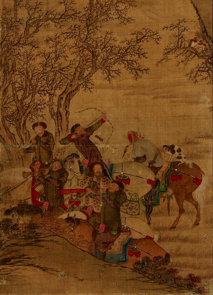 ‘호렵도’ 속 새 사냥 모습.