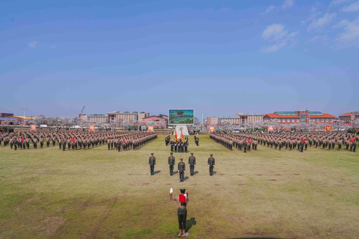 2일 해병대교육훈련단 행사연병장에서 거행된 해병대 신병 1327기 수료식에서 신병들이 도열해 있다. 부대 제공