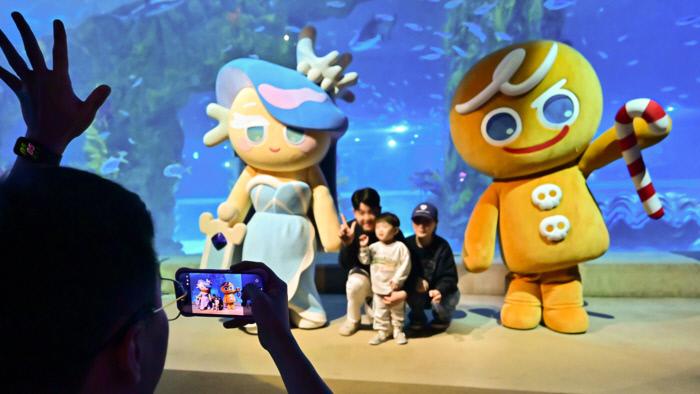 롯데월드 아쿠아리움에 조성된 ‘쿠키런 인(in) 롯데월드 아쿠아리움: 바다모험전’. 데브시스터즈 제공