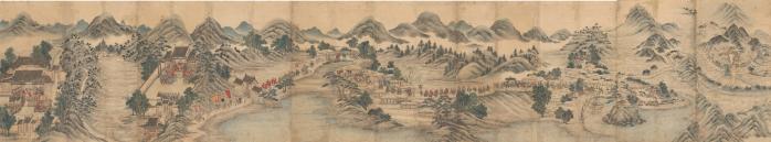 ‘동래부사접왜사도(東萊府使接倭使圖)’ 10폭, 조선, 견본채색, 각 세로 85㎝×가로 46㎝. 사진=국립중앙박물관