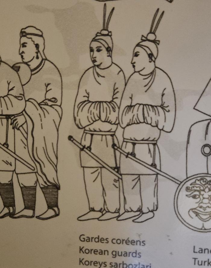 고구려 복식의 사신도. 사진=사마르칸트 박물관